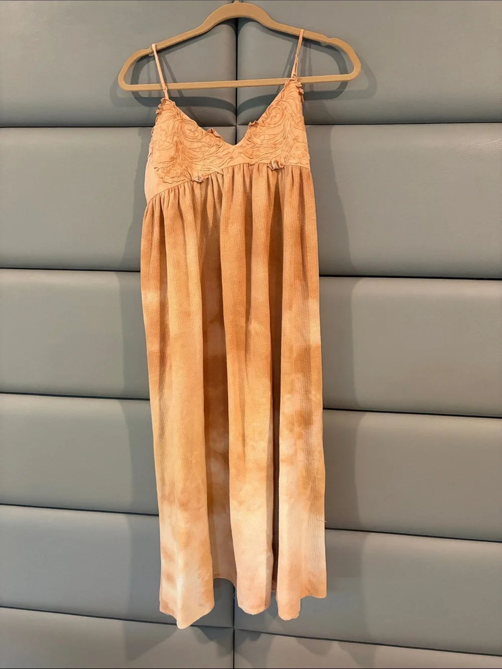 Zara Peach Tie-Dye Maxi Dress